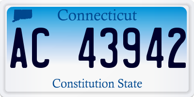 CT license plate AC43942