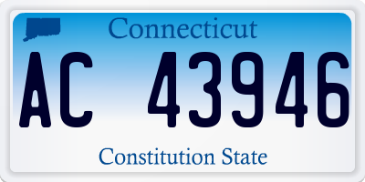 CT license plate AC43946