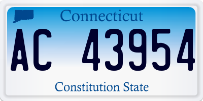 CT license plate AC43954