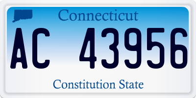 CT license plate AC43956