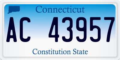 CT license plate AC43957