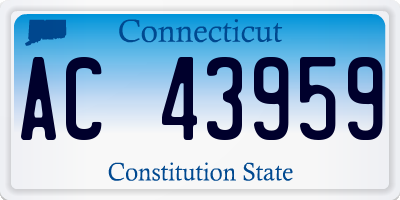 CT license plate AC43959