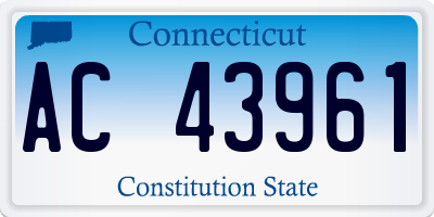 CT license plate AC43961