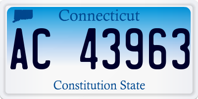 CT license plate AC43963