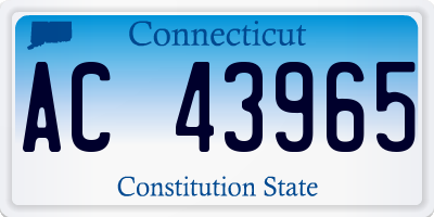 CT license plate AC43965