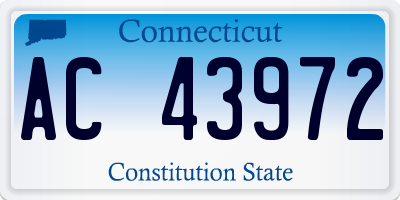 CT license plate AC43972