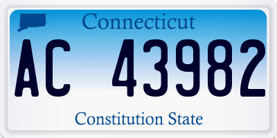 CT license plate AC43982