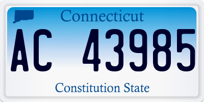 CT license plate AC43985