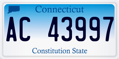 CT license plate AC43997