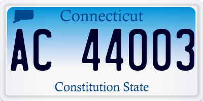 CT license plate AC44003