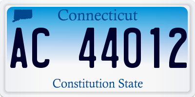 CT license plate AC44012