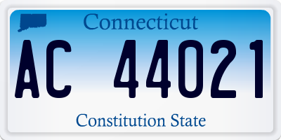 CT license plate AC44021