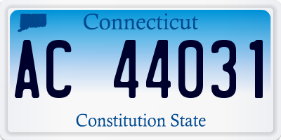 CT license plate AC44031