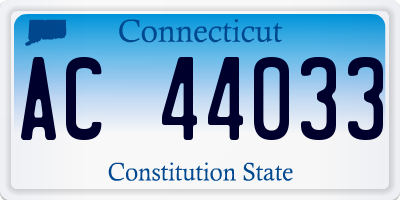 CT license plate AC44033