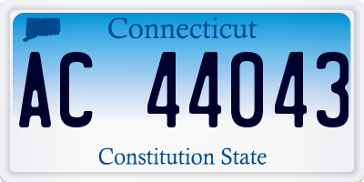 CT license plate AC44043