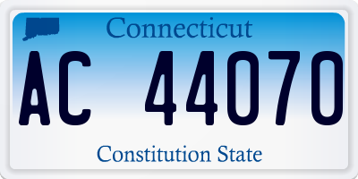 CT license plate AC44070