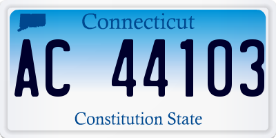 CT license plate AC44103