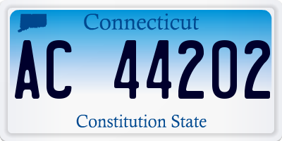 CT license plate AC44202