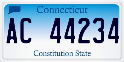 CT license plate AC44234