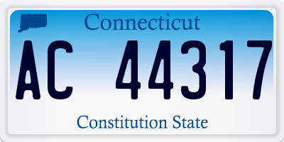 CT license plate AC44317