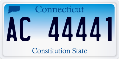 CT license plate AC44441