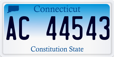 CT license plate AC44543