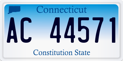 CT license plate AC44571