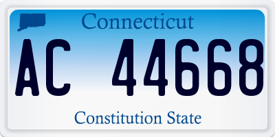 CT license plate AC44668