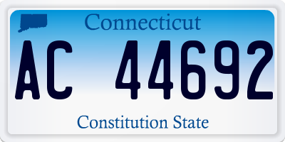 CT license plate AC44692