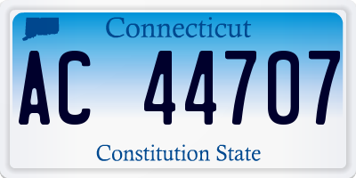 CT license plate AC44707