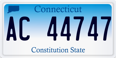 CT license plate AC44747