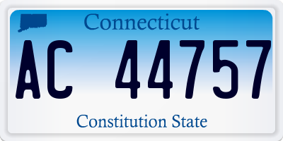 CT license plate AC44757