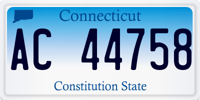 CT license plate AC44758