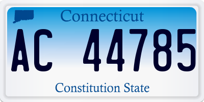CT license plate AC44785