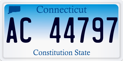 CT license plate AC44797