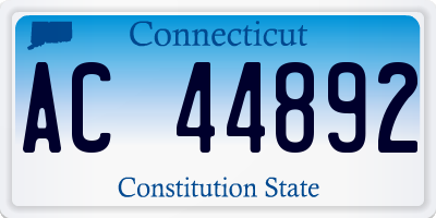 CT license plate AC44892