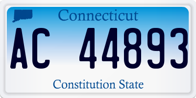CT license plate AC44893