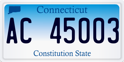 CT license plate AC45003