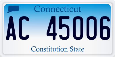 CT license plate AC45006