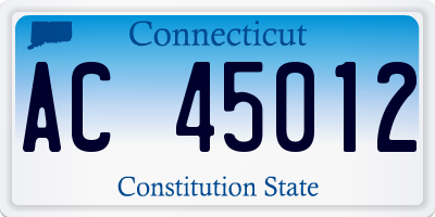CT license plate AC45012