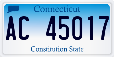 CT license plate AC45017