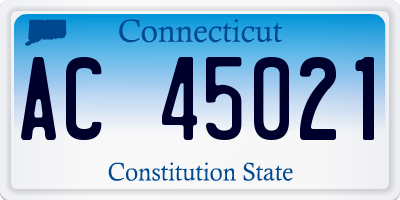 CT license plate AC45021