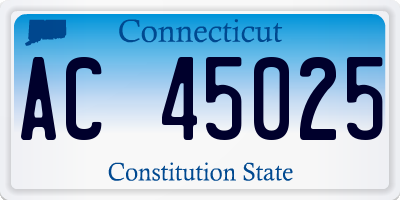 CT license plate AC45025