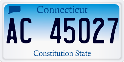 CT license plate AC45027