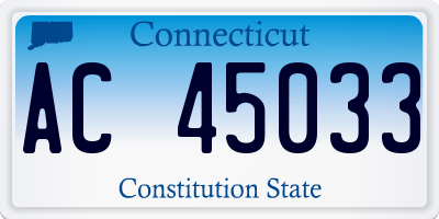 CT license plate AC45033