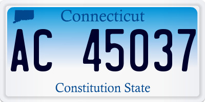 CT license plate AC45037
