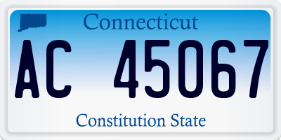 CT license plate AC45067