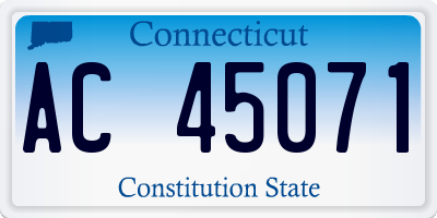 CT license plate AC45071