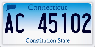 CT license plate AC45102
