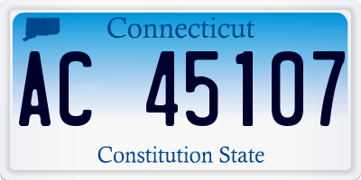 CT license plate AC45107